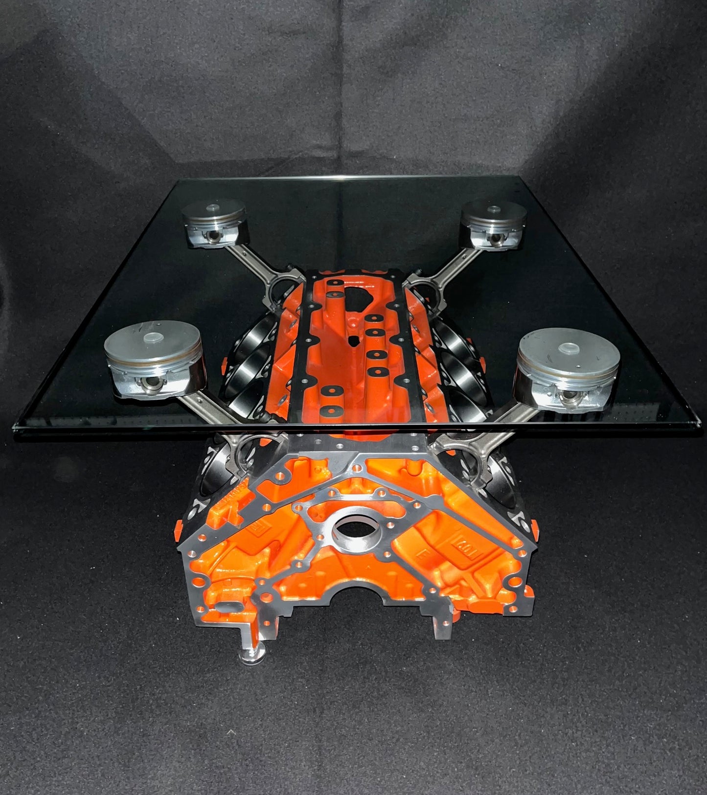 Custom Engine Block Coffee Table - Aluminum block